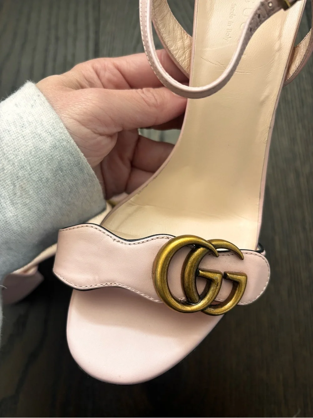 Gucci GG Marmont Block Heel (3” or 75mm) in Perfect Pink - Picture 4 of 7